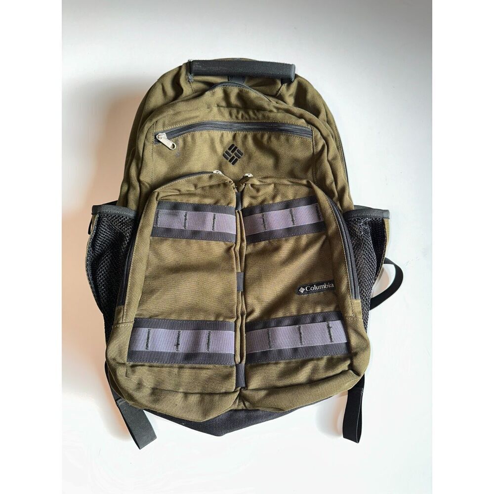 Columbia Unisex Backpack Green 5 Compartments Laptop Sleeve Hiking Travel Bag